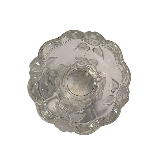 Mikasa Bella Rosa Clear Glass Votive Candle Holder Floral Design Germany - Picture 3 of 5